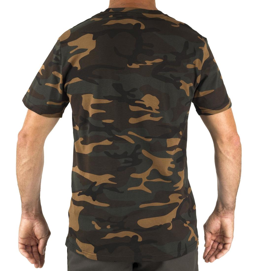 T-shirt manches courtes chasse 100 camouflage woodland