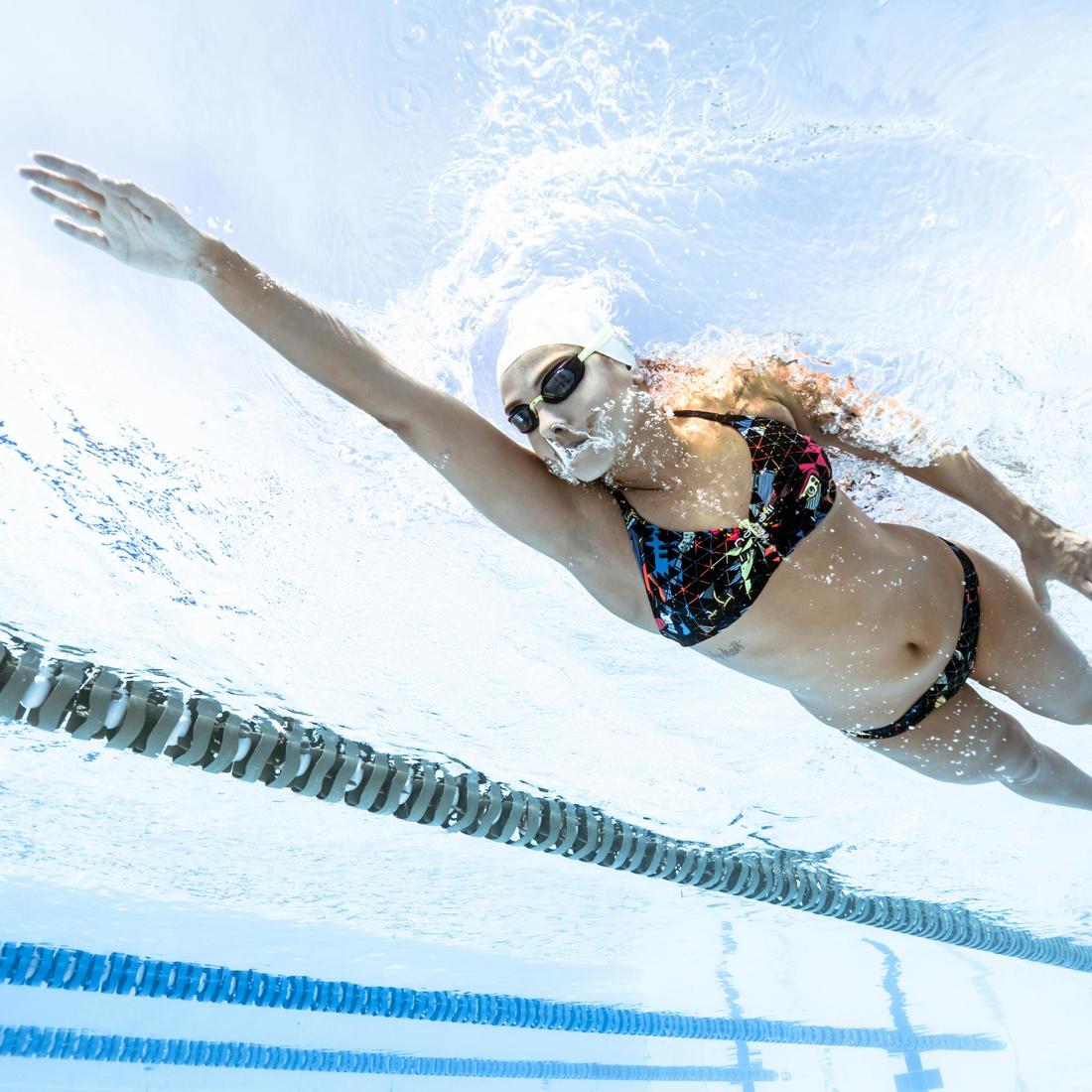 Bas de maillot de bain de natation femme Jana bleu et