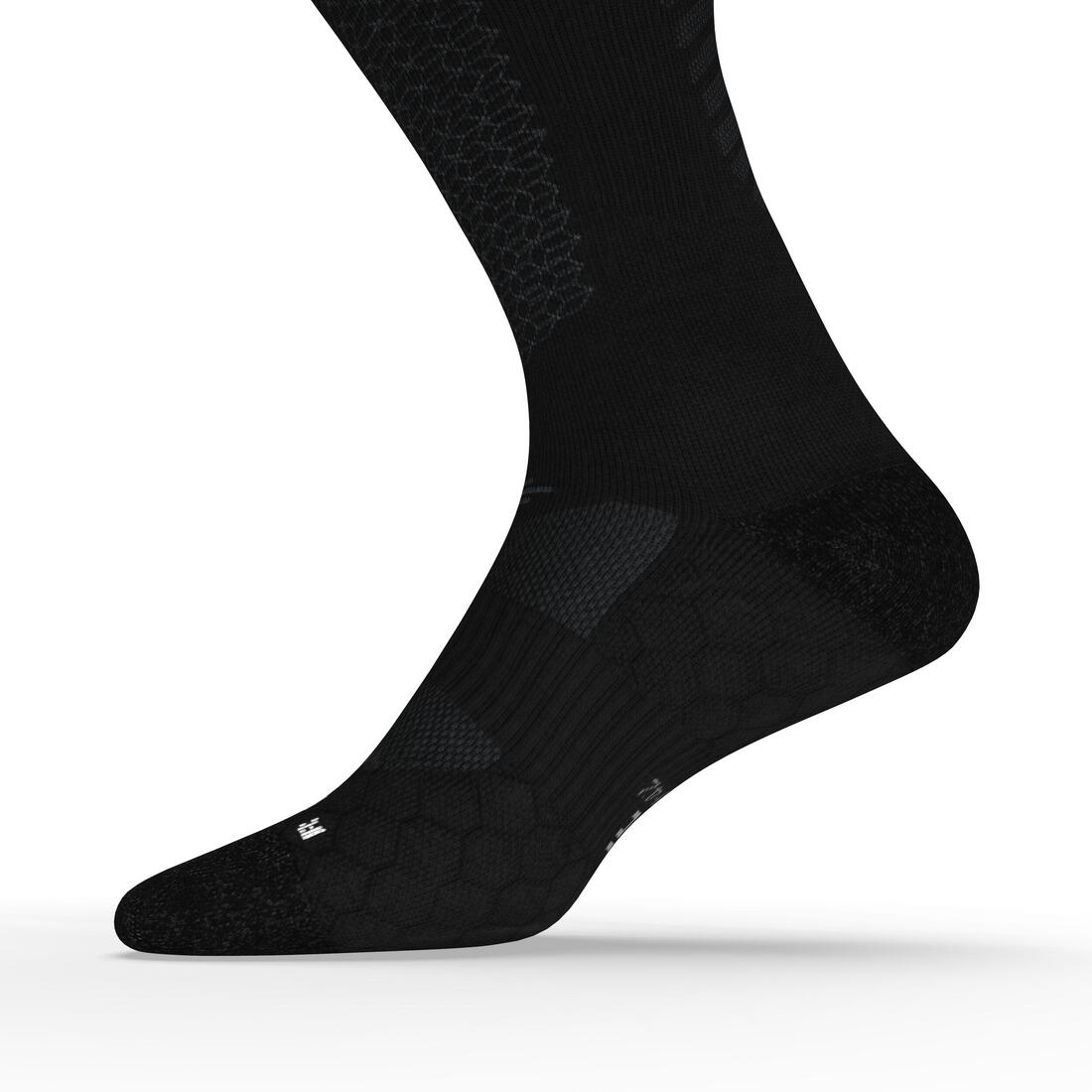 Chaussettes de running run900 laine mérinos hautes noires