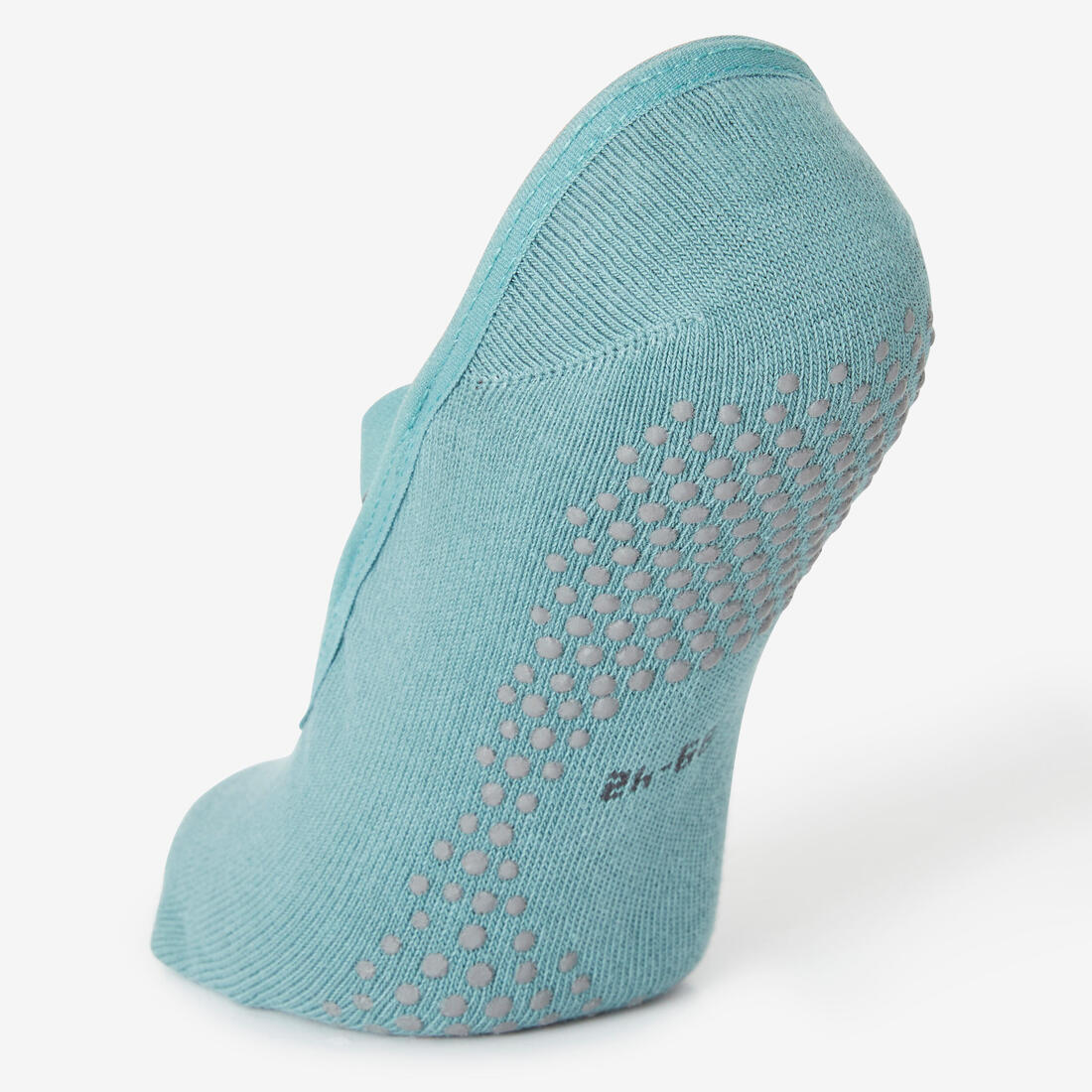 Chaussettes Ballerines antidérapantes fitness coton femme - 500 Vert