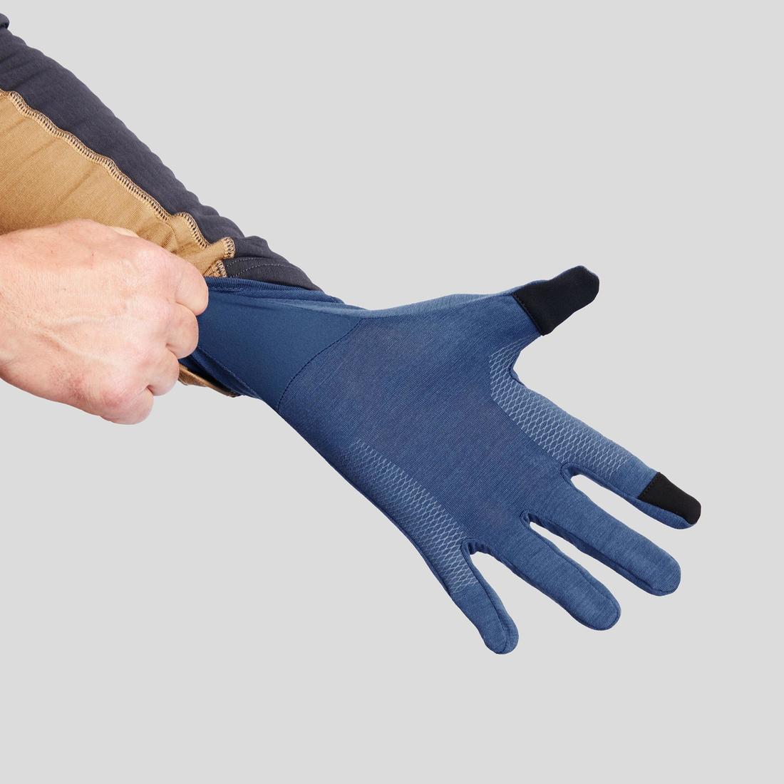 Sous-gants en laine mérinos de trekking montagne - MT500 - adulte