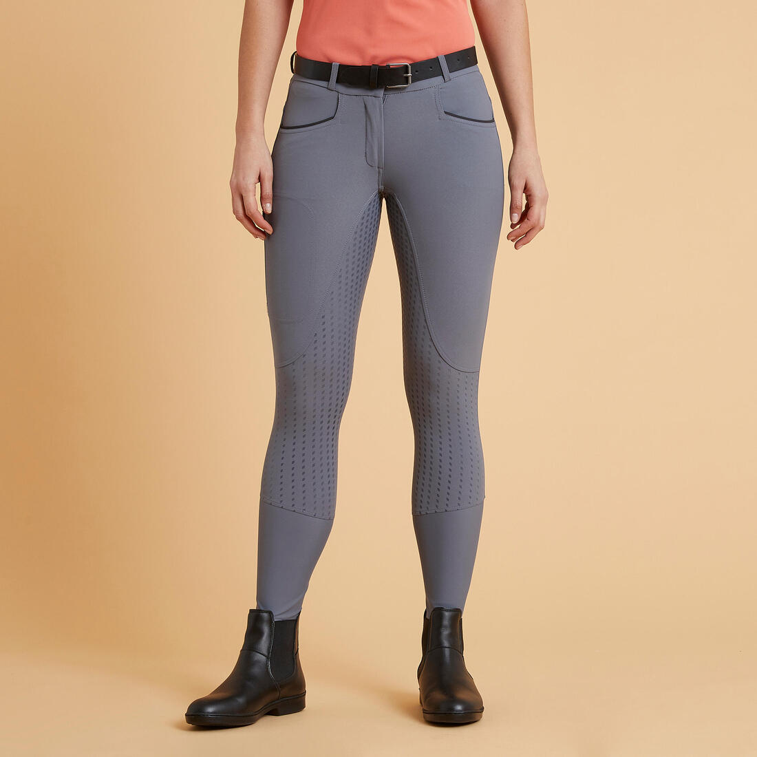 Pantalon équitation léger fullgrip Femme - 580 terracotta