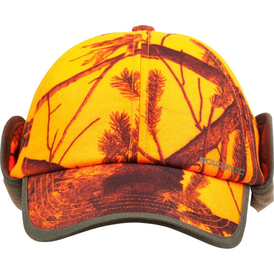 CASQUETTE CHASSE A RABAT CAMOUFLAGE ORANGE