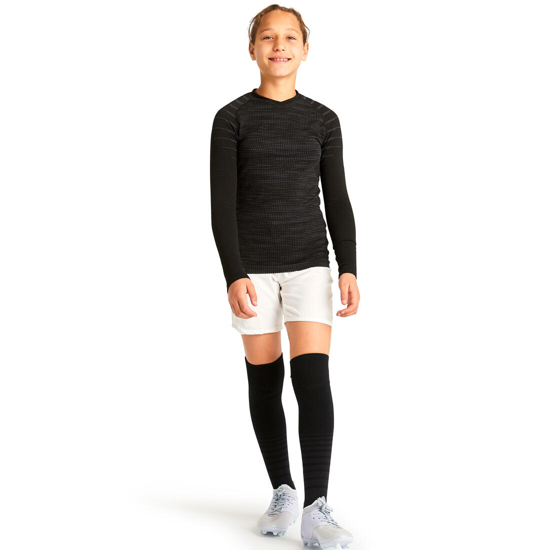 Sous-vetement thermique haut manches longues  enfant noir keepdry 500