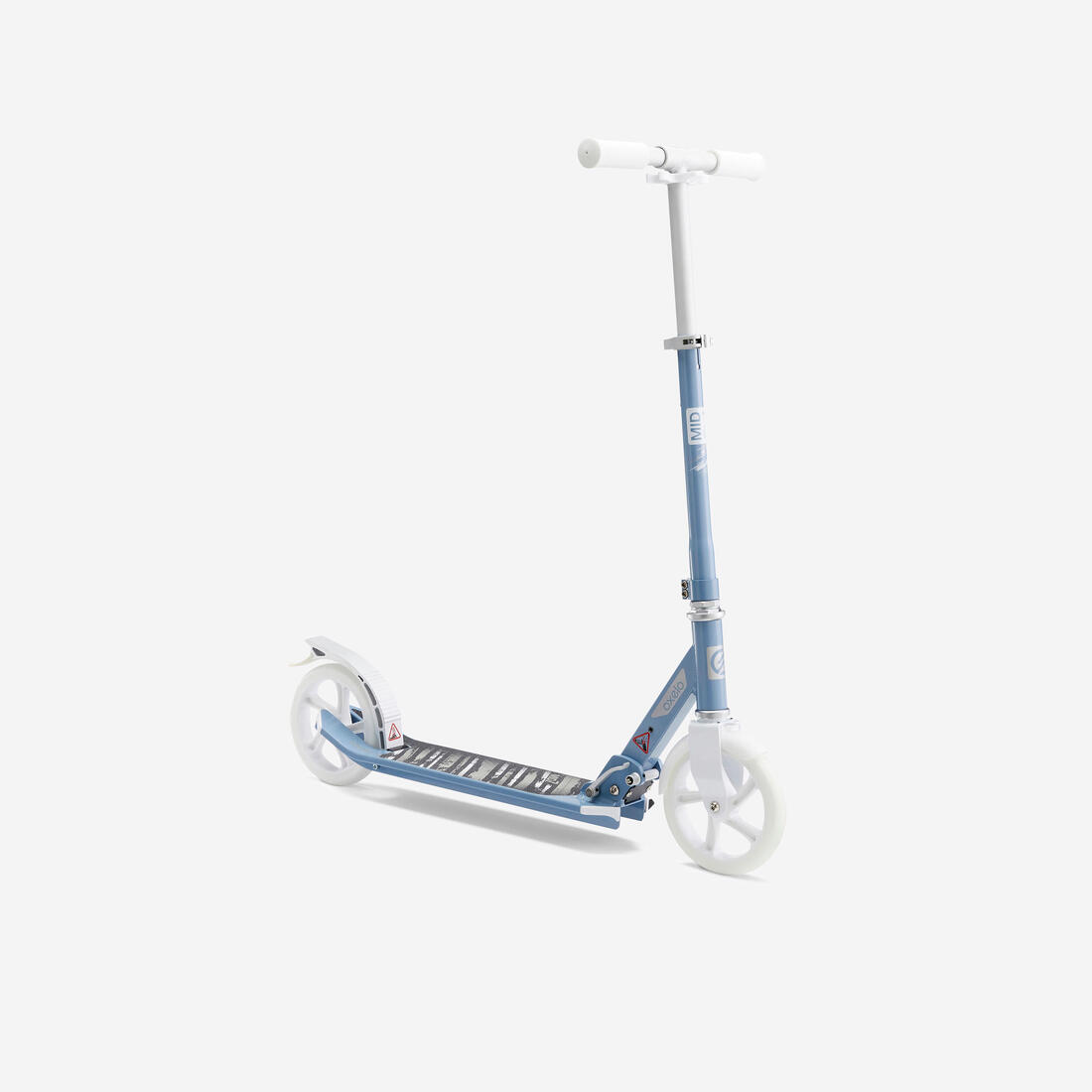 TROTTINETTE MID 7 GRIS BLEU BLANCHE AVEC BÉQUILLE