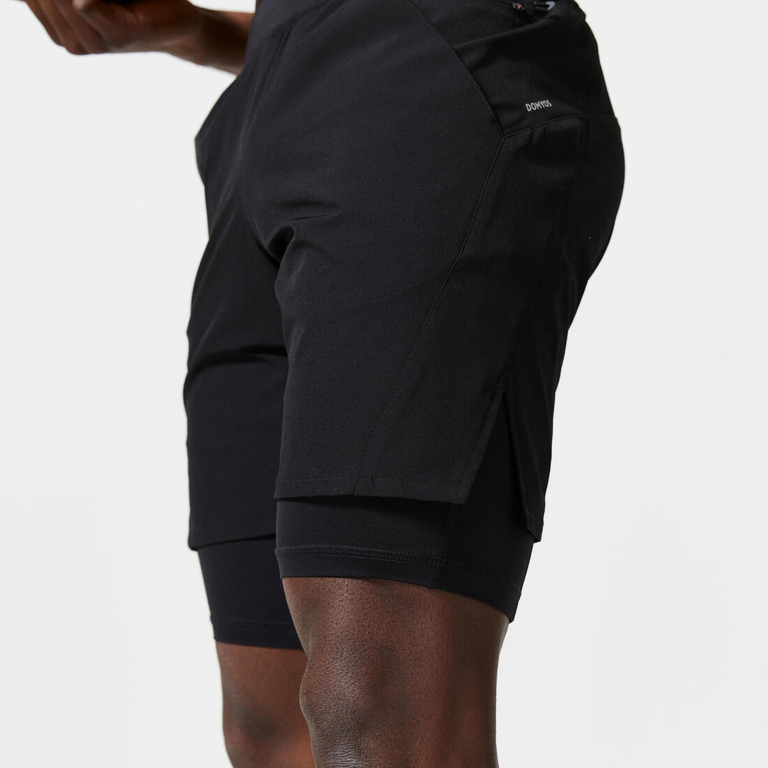 Short de fitness 2 en 1 collection respirant poche zippée homme