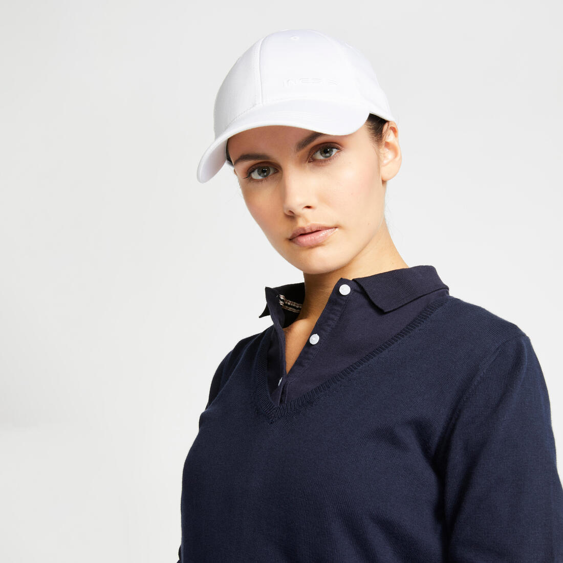 Pull de golf col V femme MW500