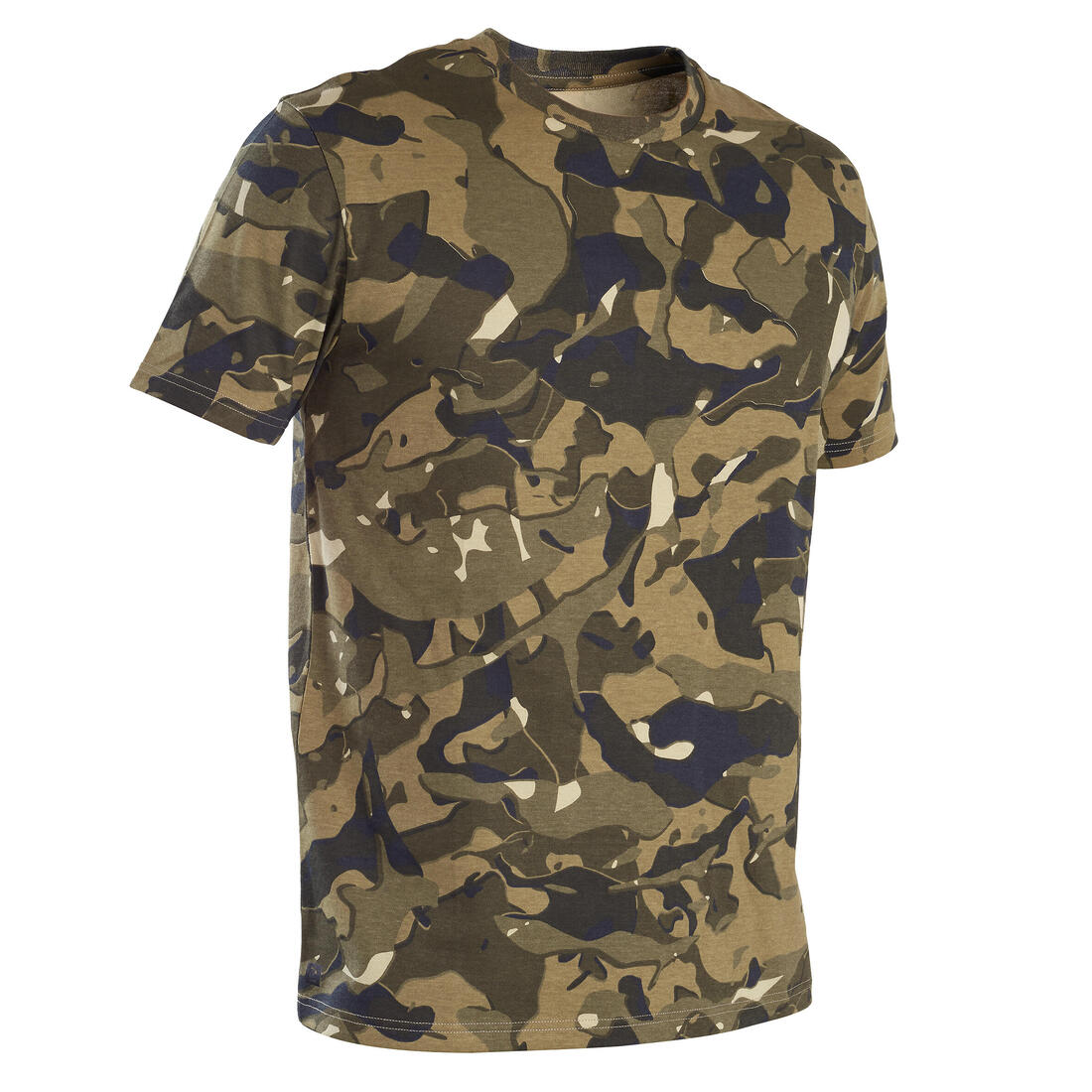 T-shirt manches courtes chasse 100 camouflage woodland