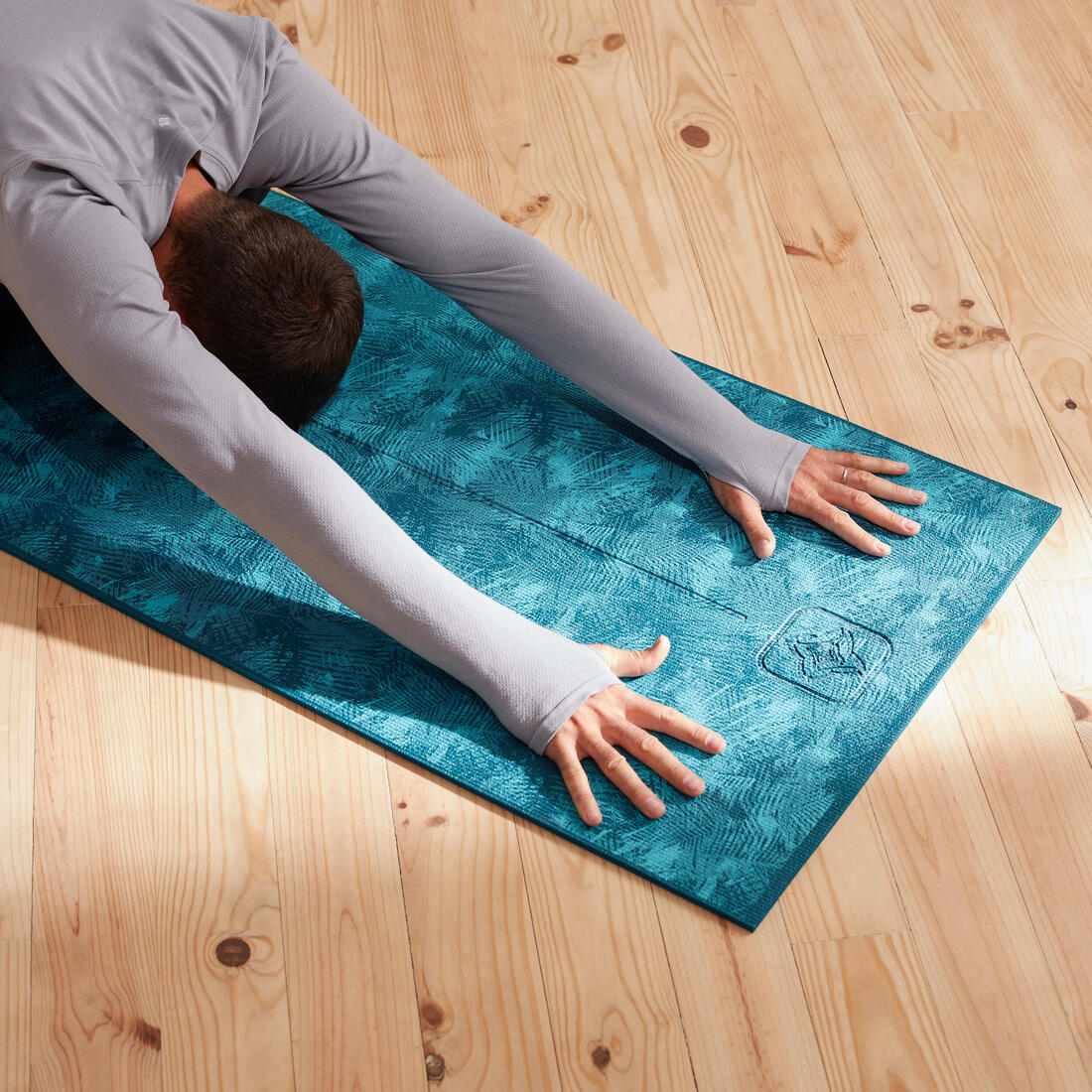 TAPIS YOGA CONFORT 8 MM BLEU JUNGLE