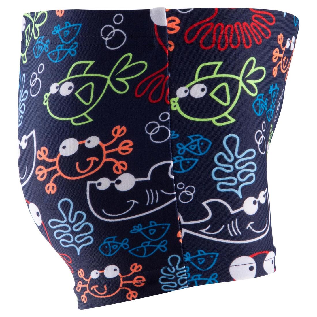 BOXER DE BAIN BEBE / ENFANT BLEU IMPRIME FISH