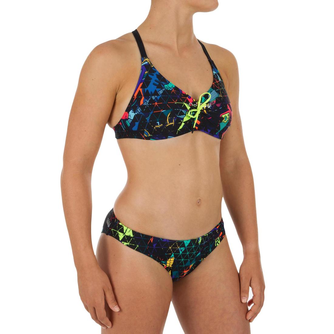 Bas de maillot de bain de natation femme Jana bleu et