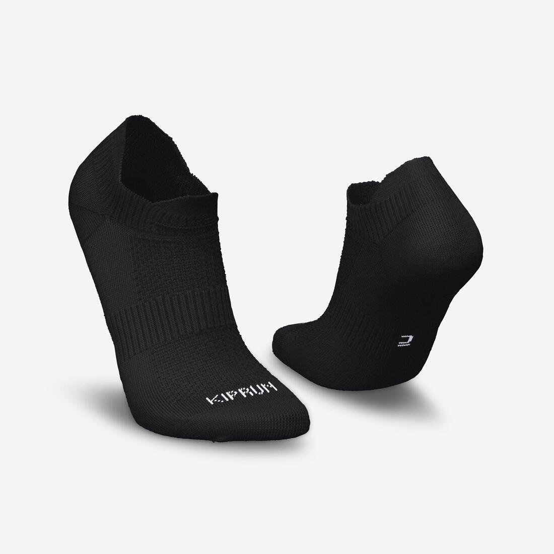 CHAUSSETTES DE RUNNING INVISIBLES RUN500 BLEUES ARDOISE X2