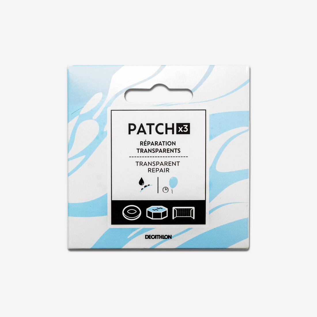 Kit 3 patchs autocollants transparents réparation bouée gonflable, cage, piscine
