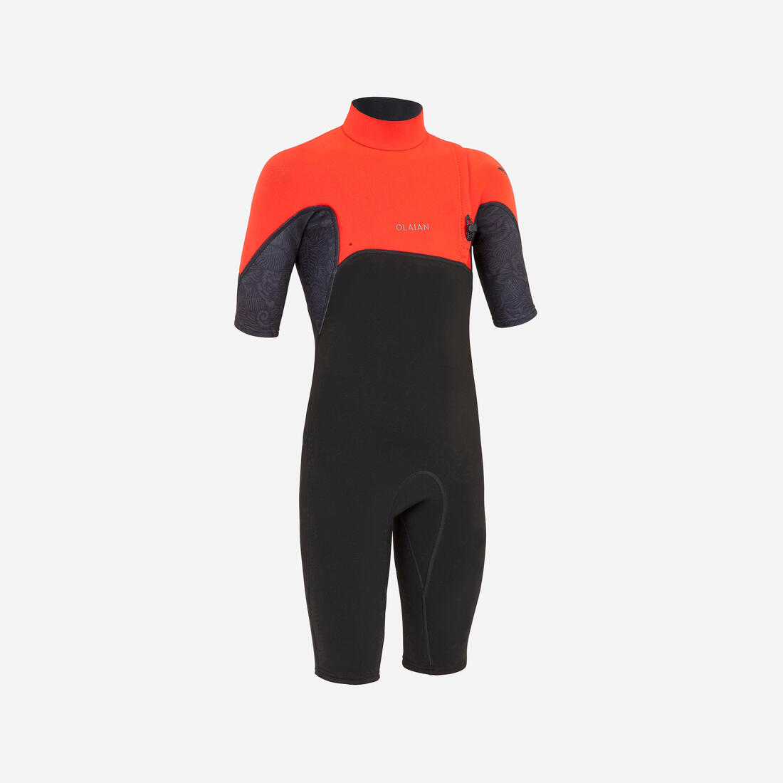 Shorty Néoprène 1,5 mm Surf 900 junior noir rouge – rouge corail