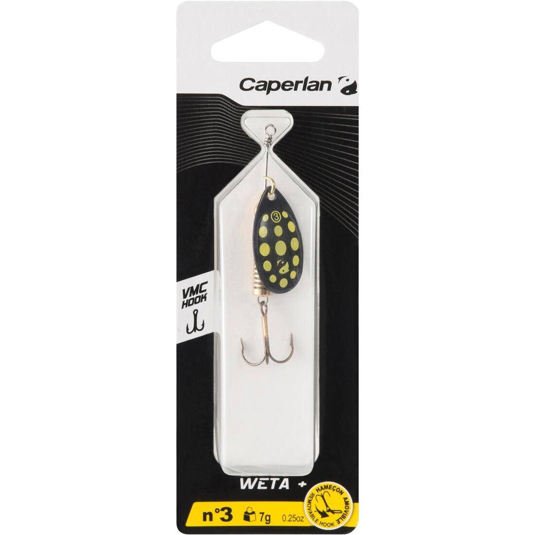 CUILLER TOURNANTE PÊCHE DES CARNASSIERS WETA + #3 OR POINTS ROUGES