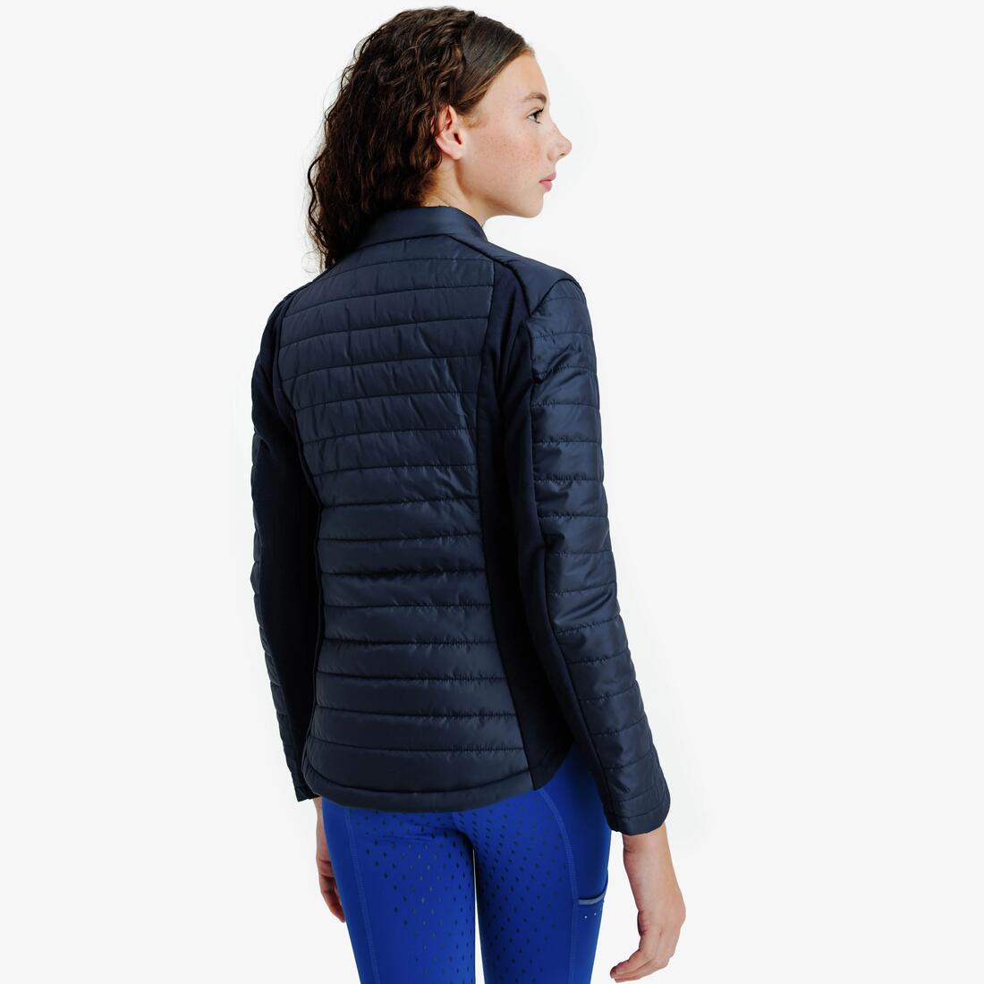 Veste équitation zip rose gold Enfant - 500 marine