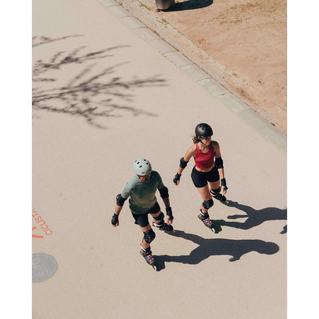 Roller fitness adulte fit500 bleu rouge