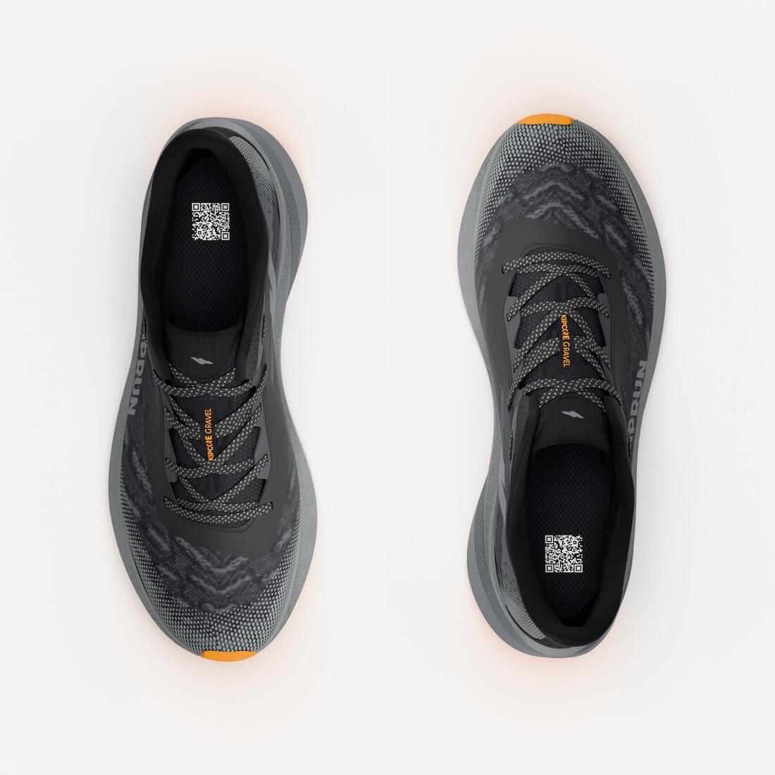 Chaussures de running route et chemin homme, Kiprun kipcore gravel noir et