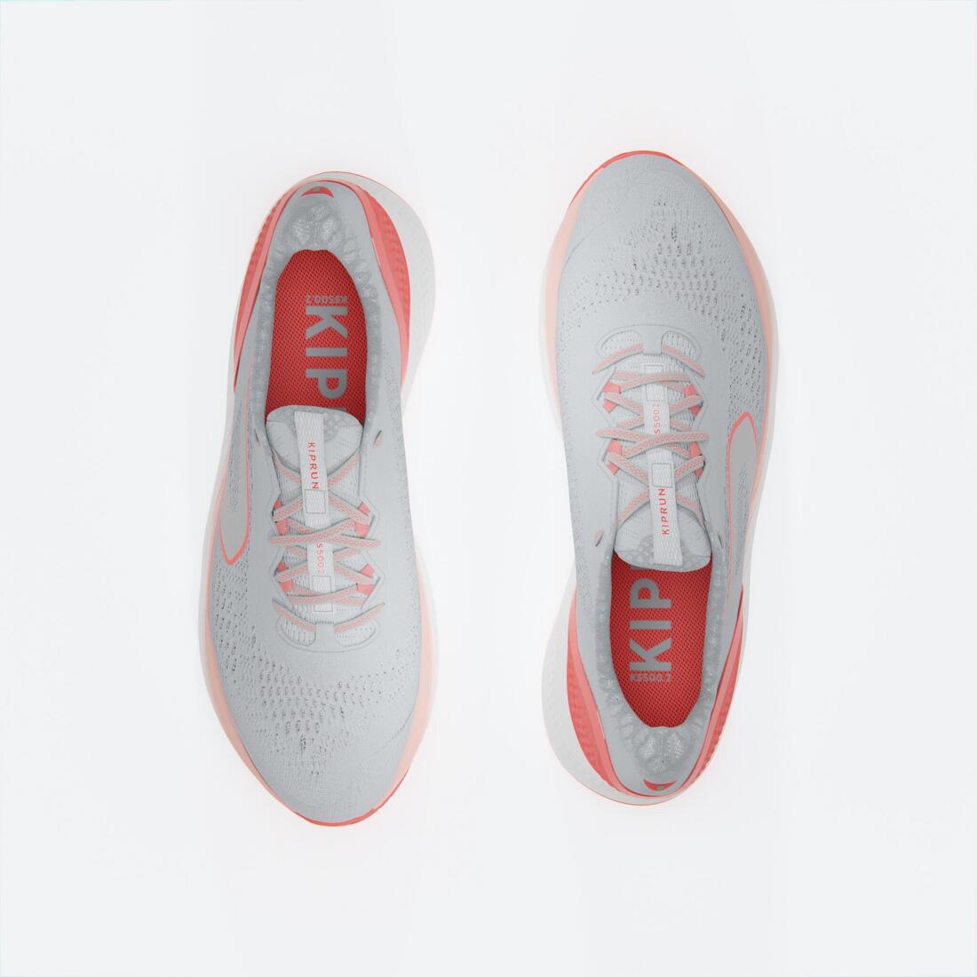 CHAUSSURE DE RUNNING FEMME KIPRUN KS 500 2  GRIS ET CORAIL