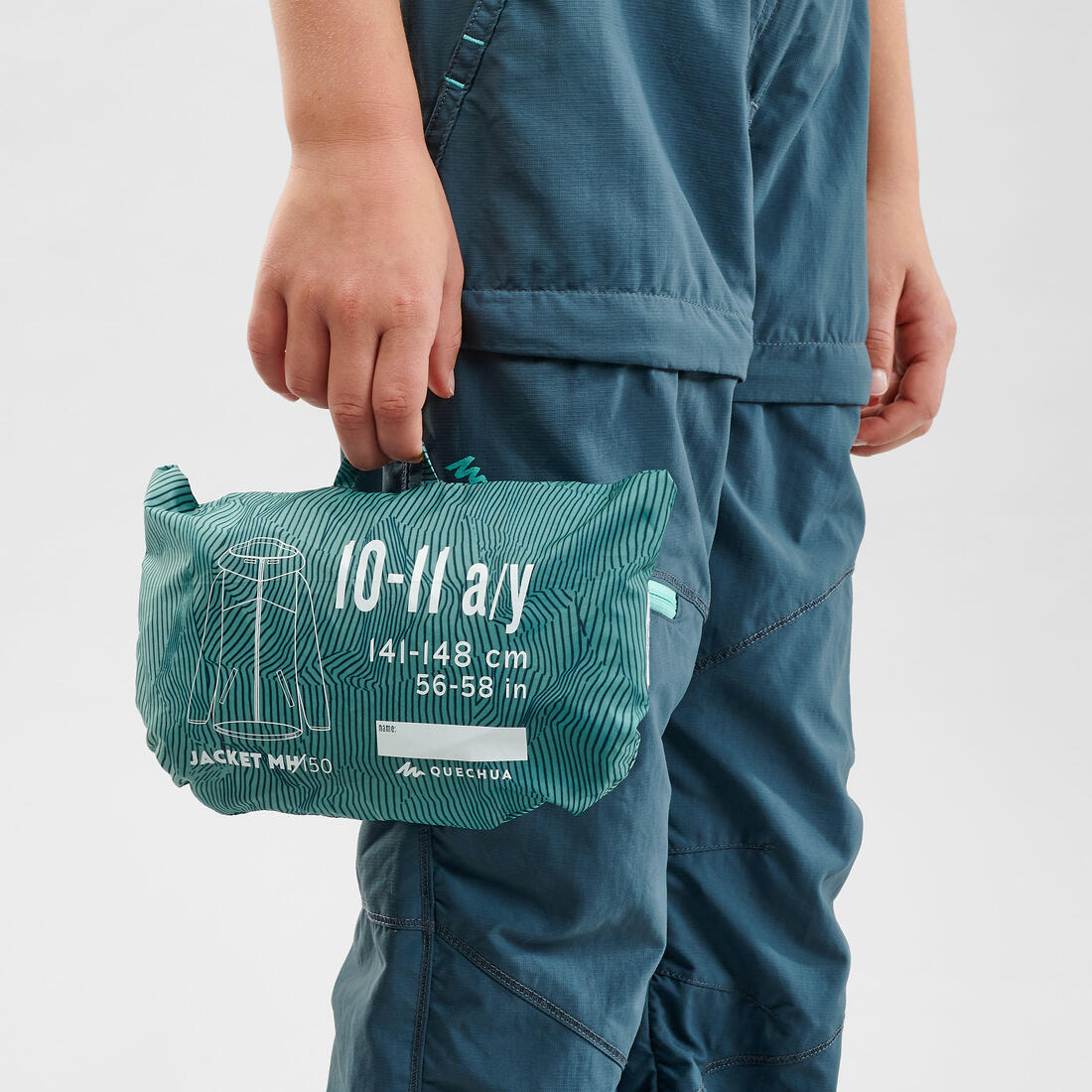 Veste imperméable de randonnée - MH150 - enfant 7-15 ans – bleu canard