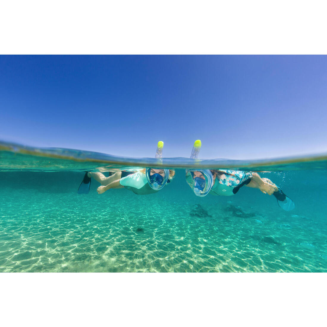 Masque snorkeling surface easybreath + avec valve acoustique > 10 ans - jungl