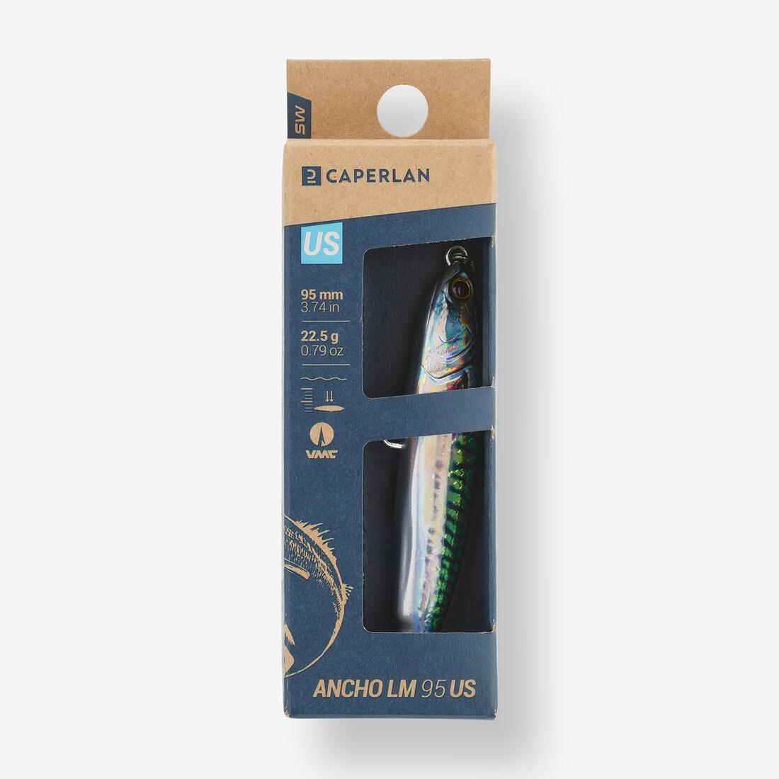 Poisson nageur ANCHO LM 95 US ANCHOIS au leurre en mer
