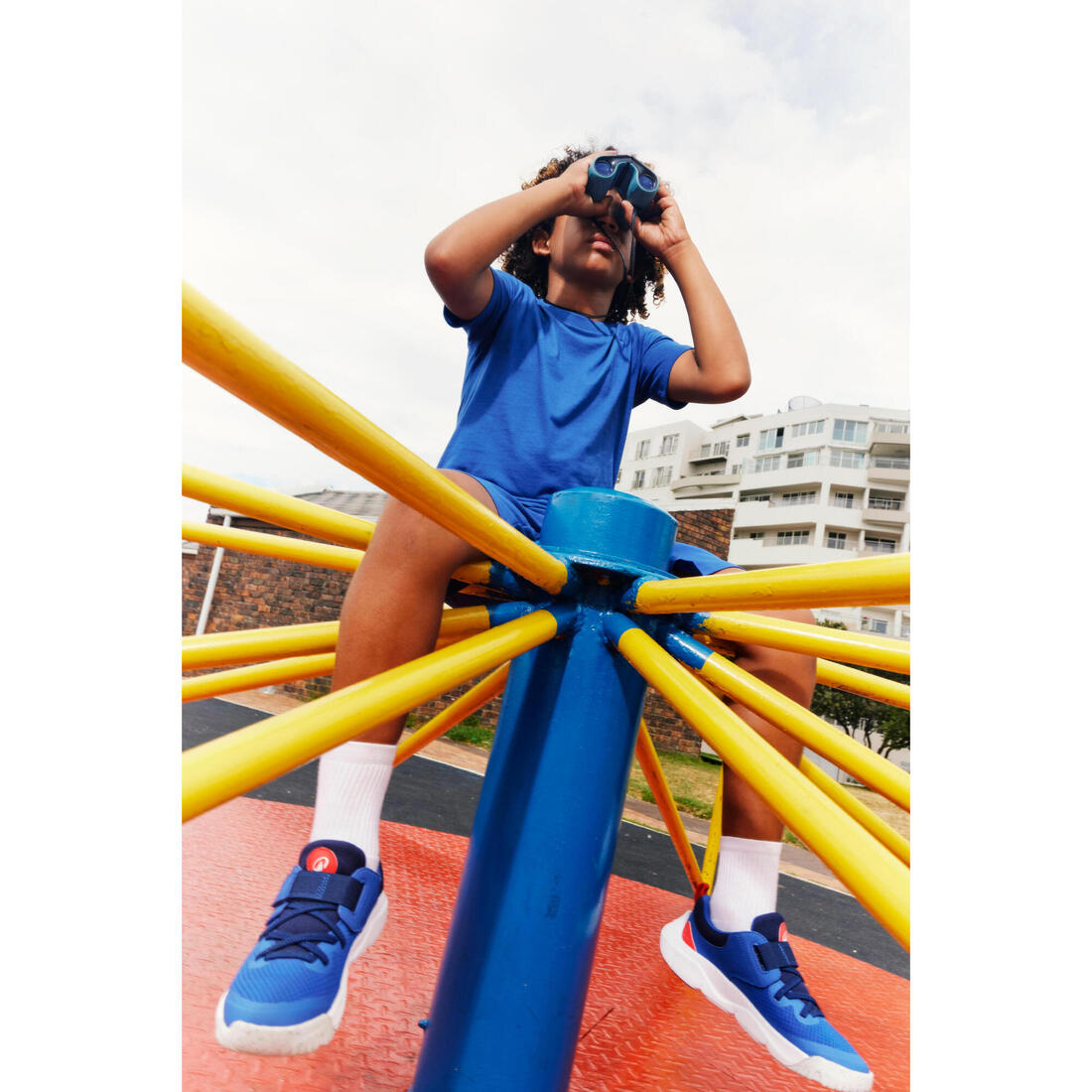 Chaussures de sport à scratch légères enfant, Playful Fast noir et