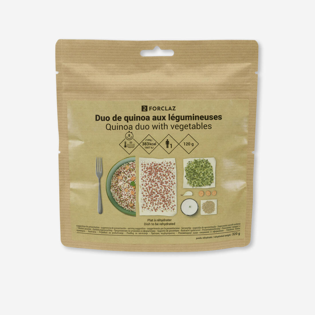 Repas lyophilisé végétarien - Duo de quinoa aux légumineuses - 120 g