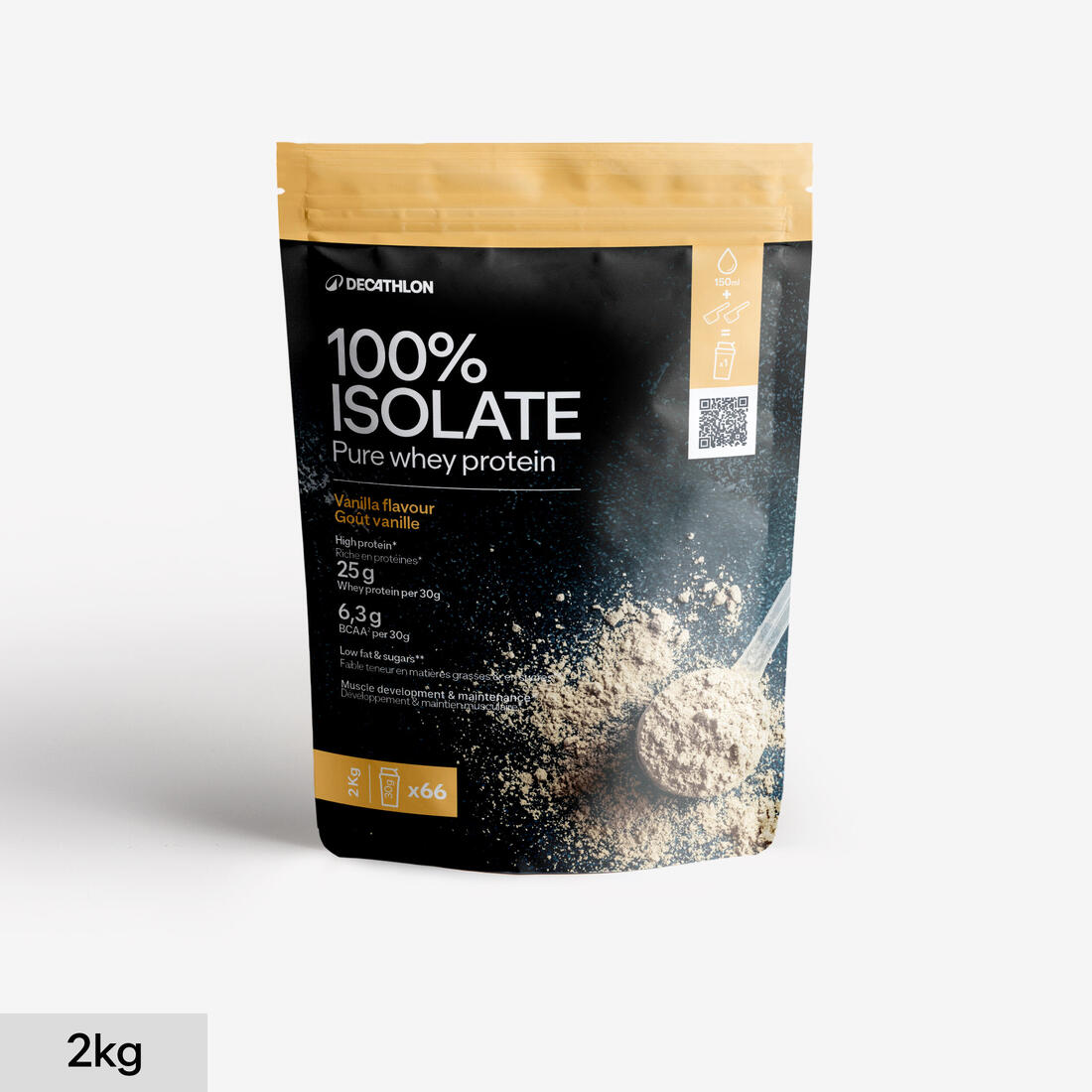 Pure whey protéine 100% isolat vanille 2kg