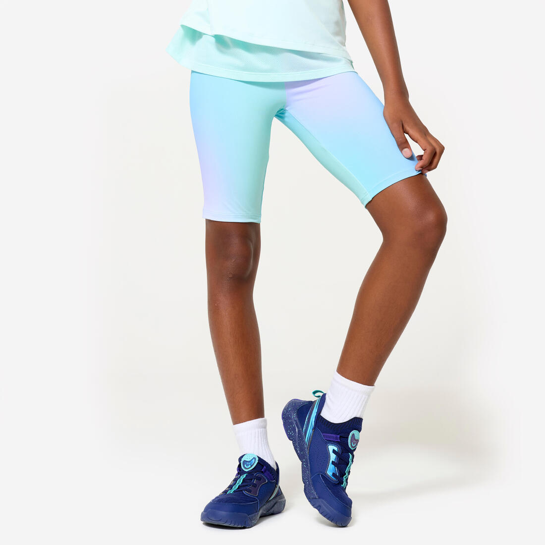 Cycliste multisport extensible et respirant fille, imprimé boréal – multicolore