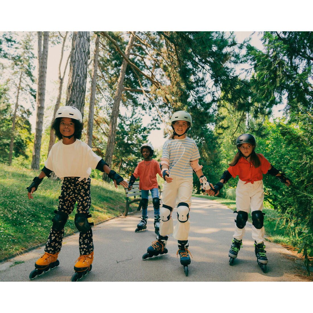 Set 3x2 protections roller trottinette skate enfant PLAY