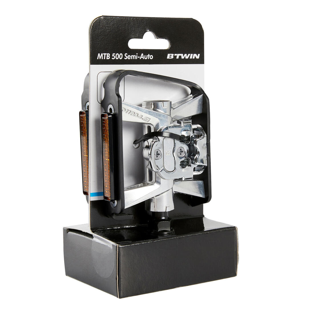 Pédales vtt semi automatiques 500 aluminium noire