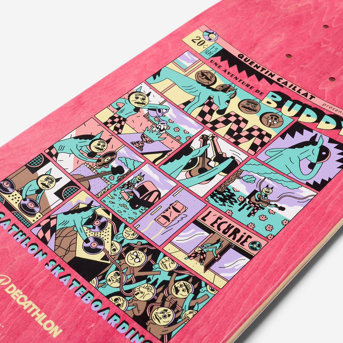PLANCHE DE SKATE ERABLE DK500 POPSICLE TAILLE 8". GRAPHISME PAR QUENTIN CAILLAT