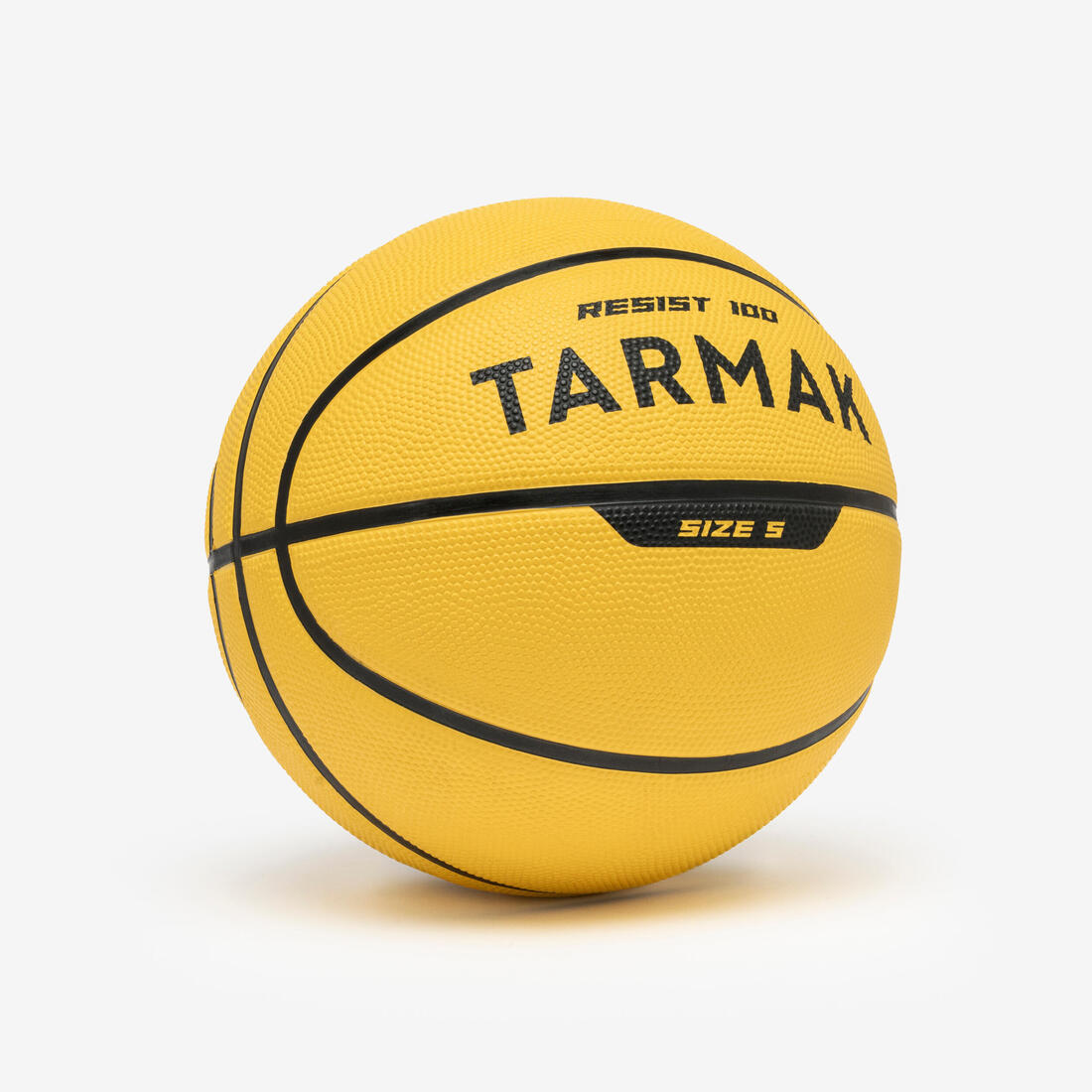 Ballon de basket r100 de taille 5 jaune jusqu'à 10 ans pour débuter.
