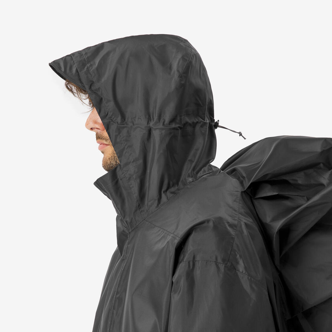 Poncho pluie de randonnée - MT500  - 60L - Noir