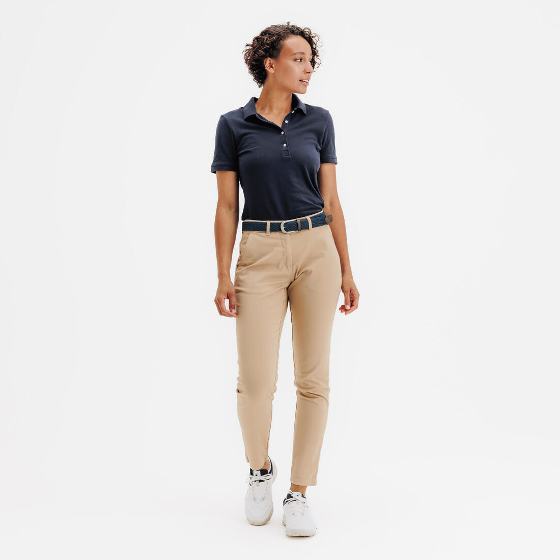 Polo golf en coton polyester manches courtes femme, MW500 beige clair