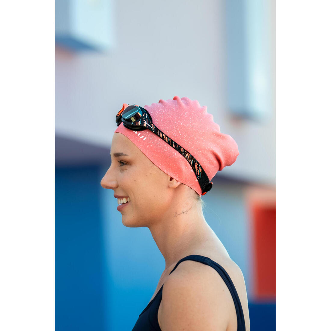 Bonnet de bain en silicone pour cheveux longs taille unique
