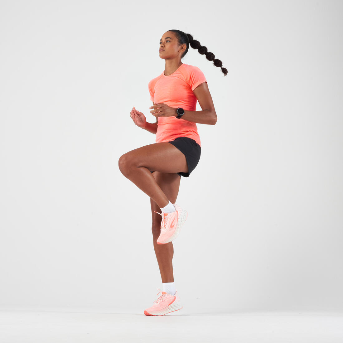 T-shirt running & trail sans couture femme - kiprun run 500 confort slim