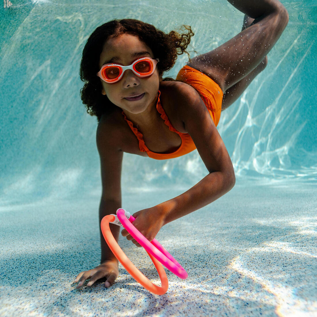 Lunettes de natation Junior - Xbase turquoise teintées
