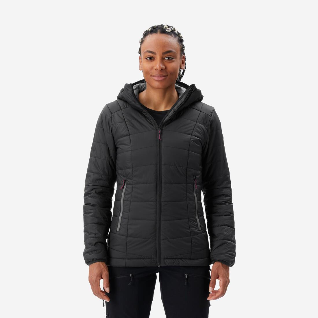 Doudoune de trek à capuche synthétique femme, MT100