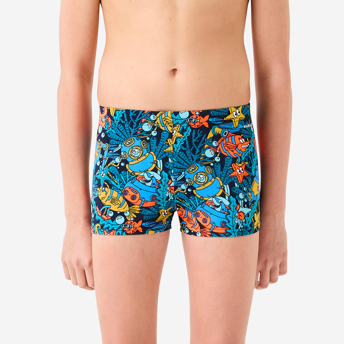 Maillot boxer de bain natation Garçon enfant - 500 Fitib all marin