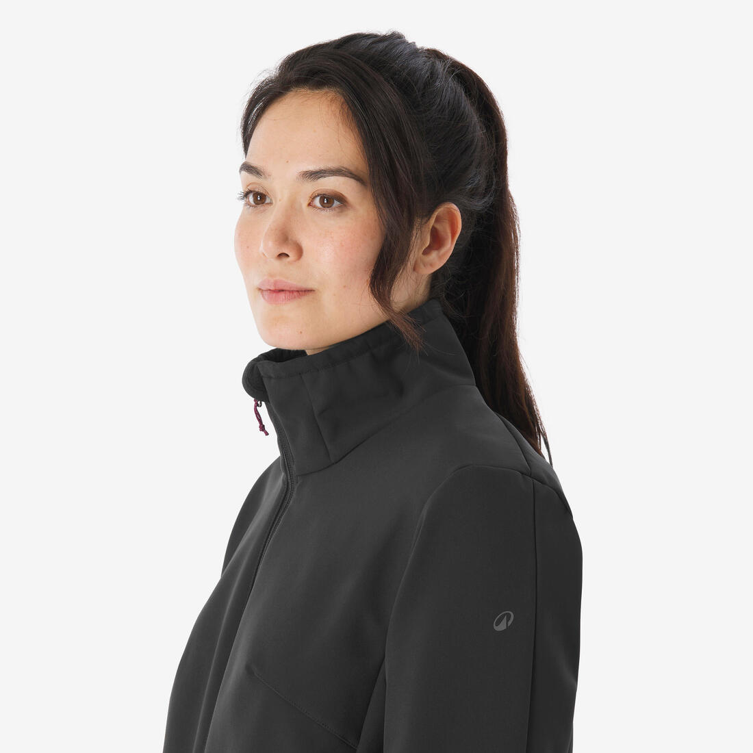 Veste softshell coupe-vent femme, MT100 noir