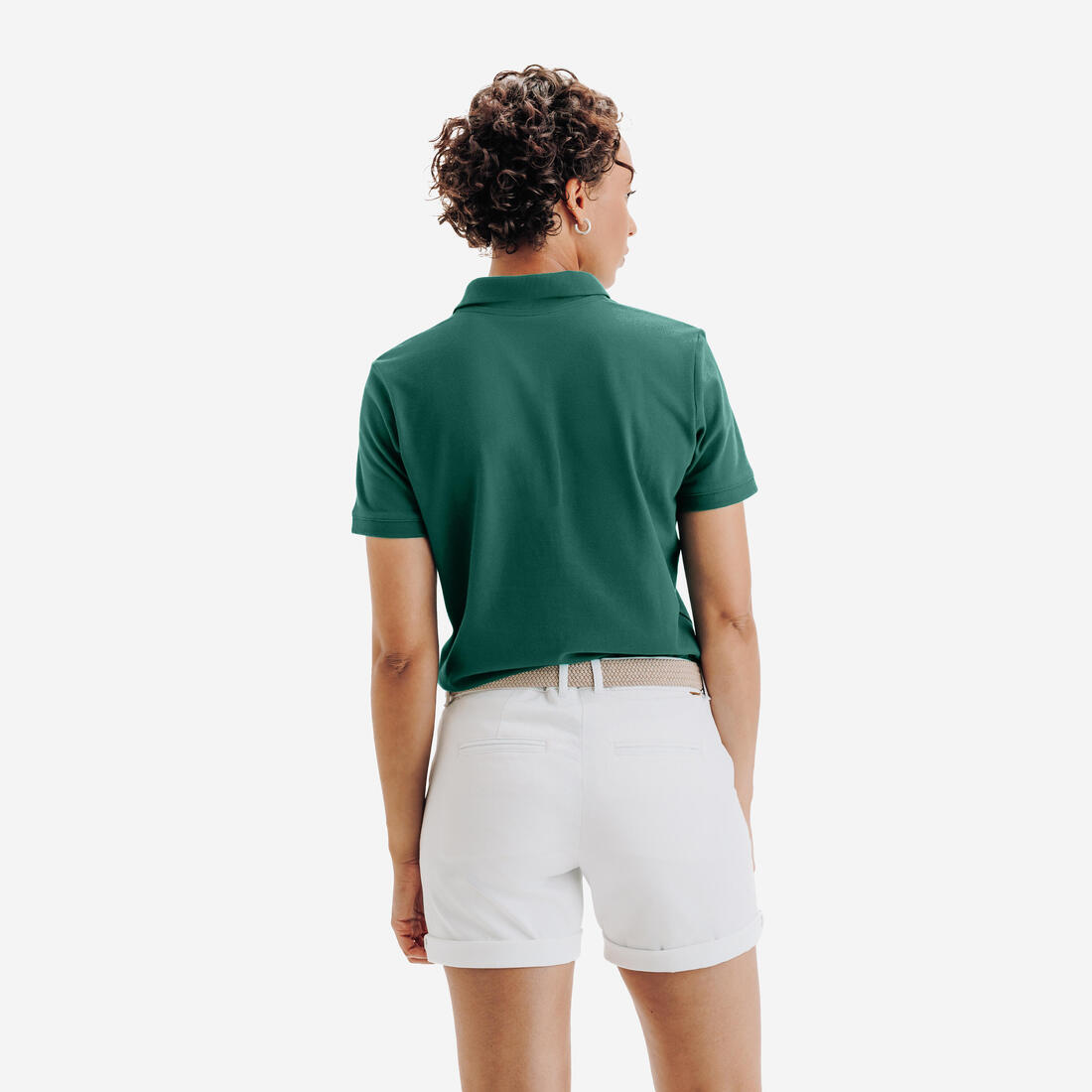 Polo golf en coton polyester manches courtes femme, MW500 beige clair