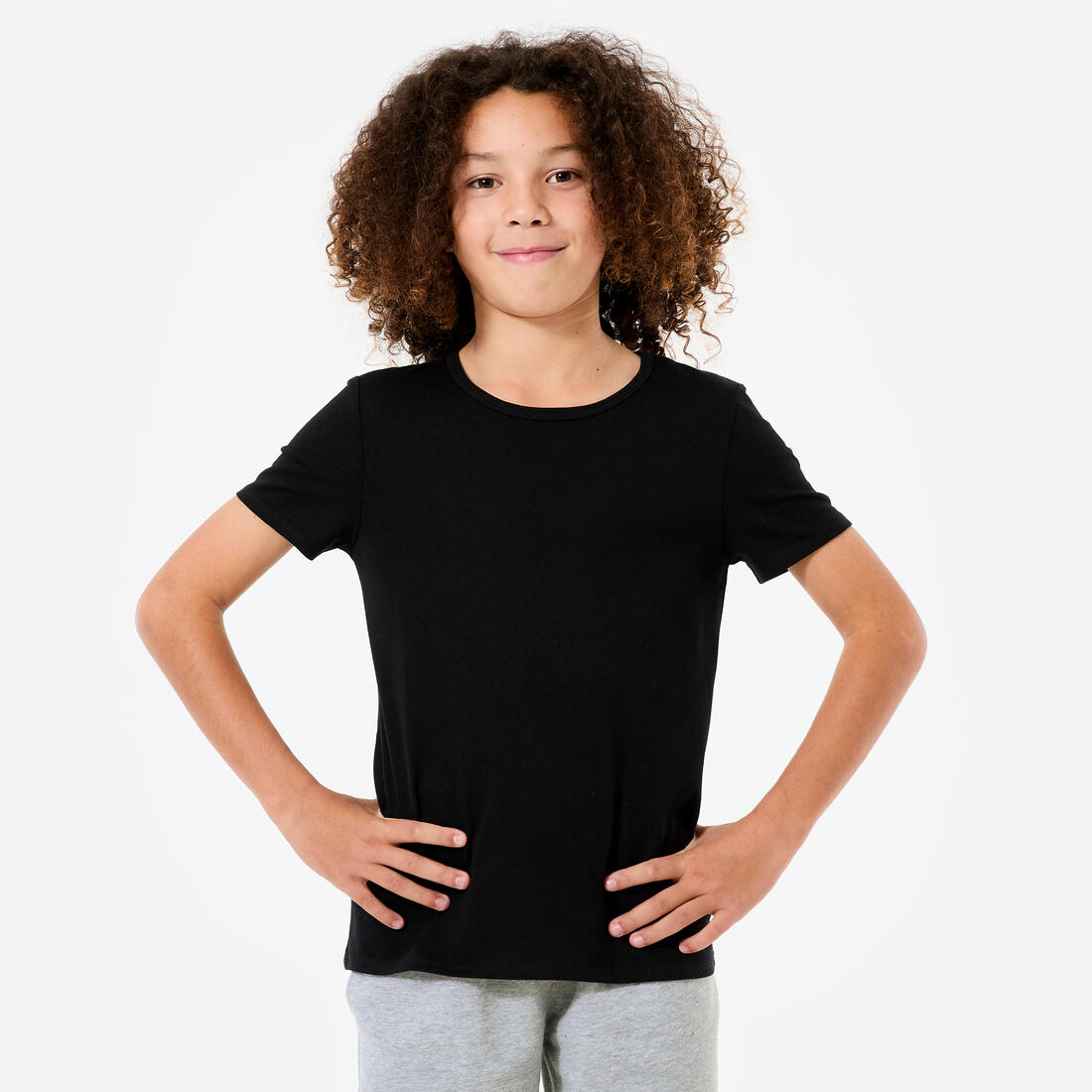 Tee-shirt basique enfant, noir