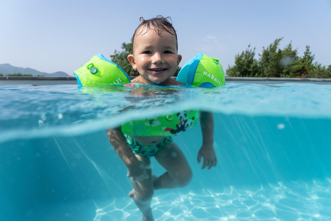 Brassards-ceinture piscine évolutif TISWIM enfant bleu "DRAGON"