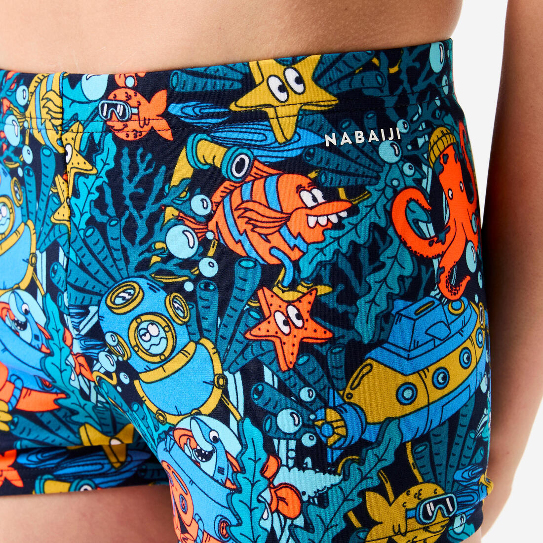 Maillot boxer de bain natation Garçon enfant - 500 Fitib all marin