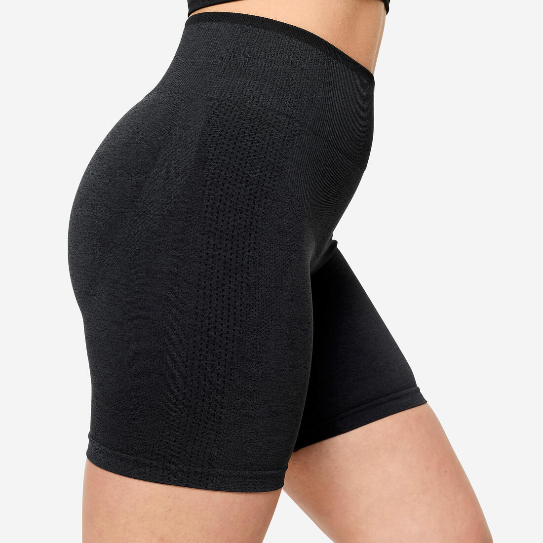 Short seamless de musculation femme, noir