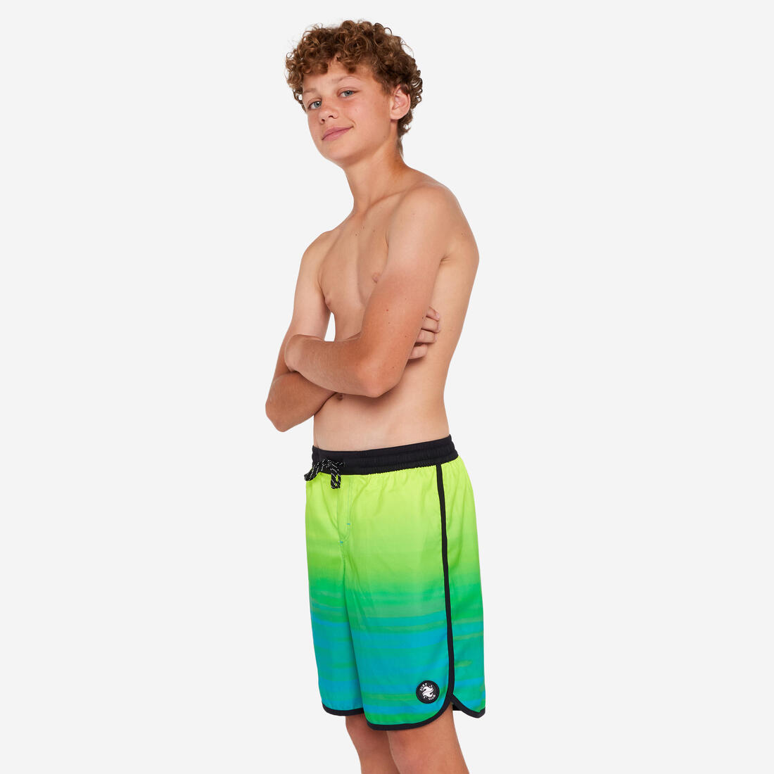 SHORT DE BAIN 500 BLEU CAMO