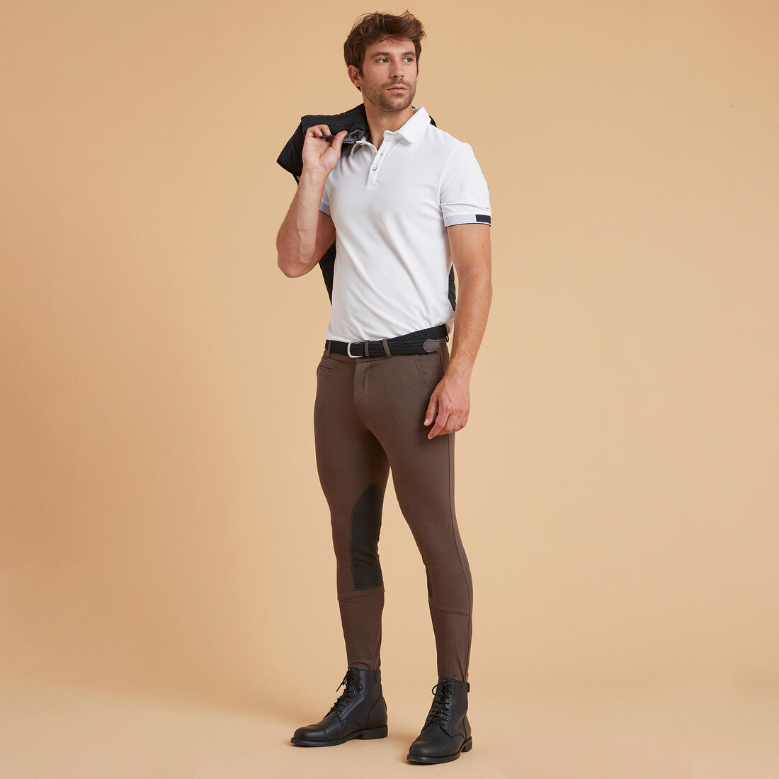 Pantalon équitation homme 140 basanes agrippantes marine