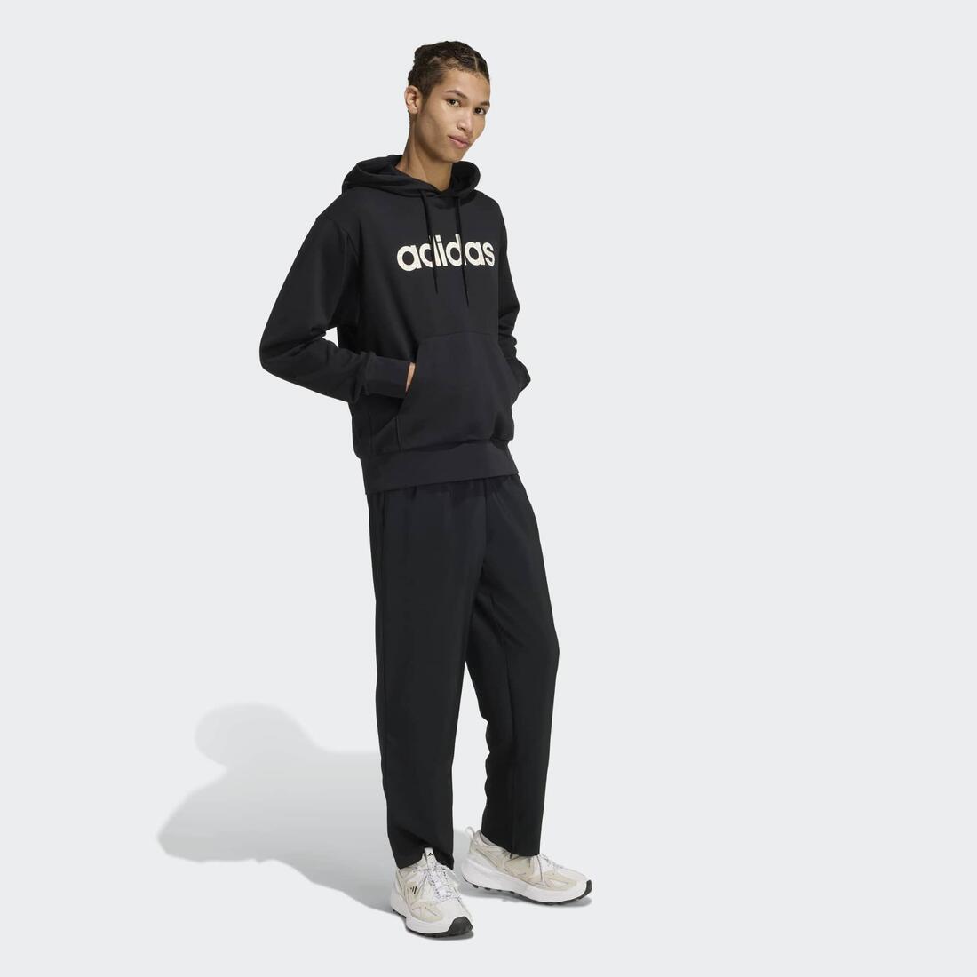 Sweat à capuche fitness homme, noir